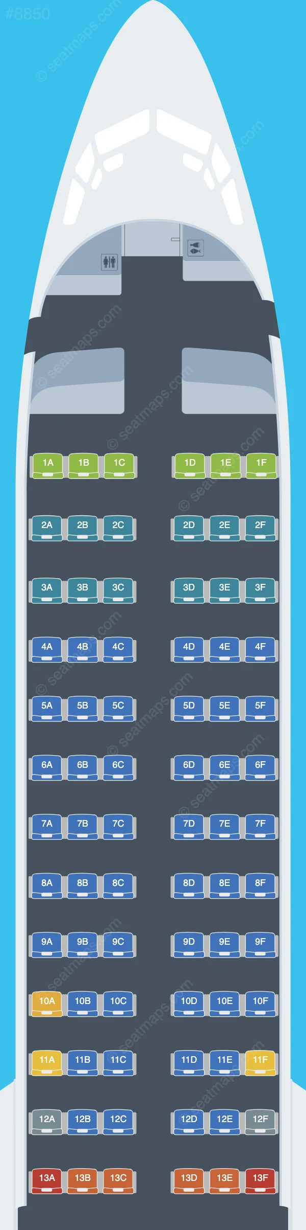 9 Air Boeing 737 MAX 8 seatmap preview