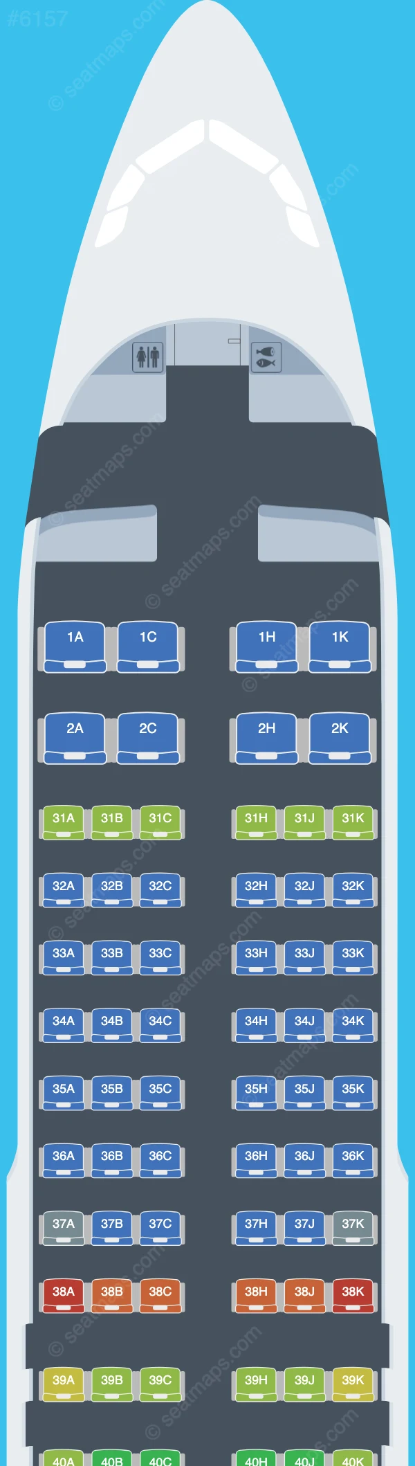 Sichuan Airlines Airbus A320-200 seatmap preview