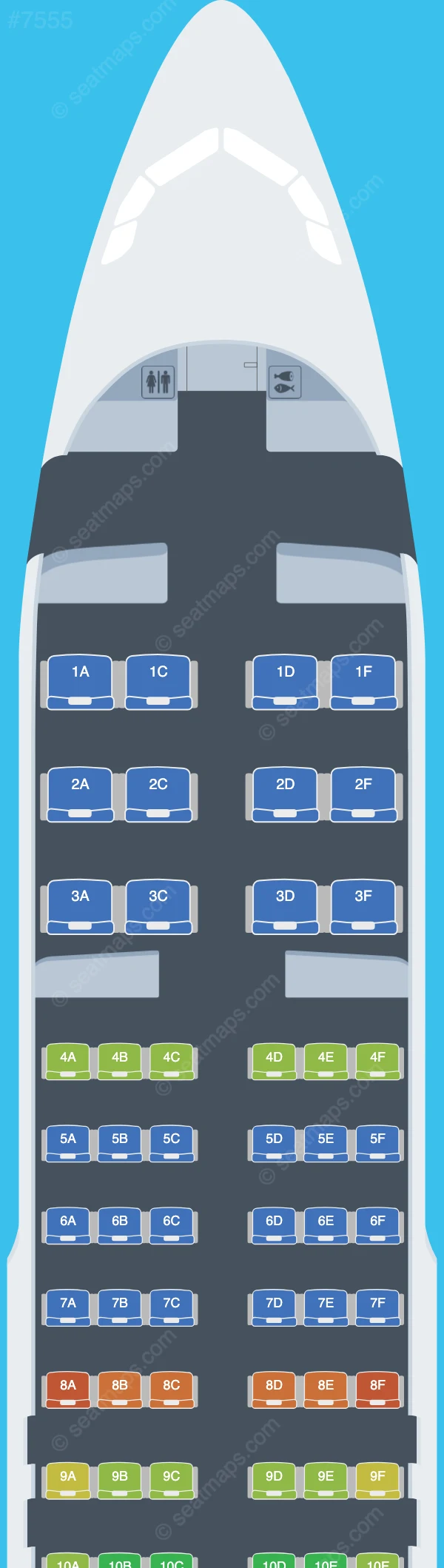 Solomon Airlines Airbus A320-200 seatmap preview