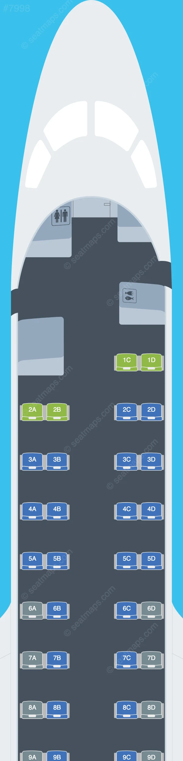Air Botswana Embraer E170 seatmap preview