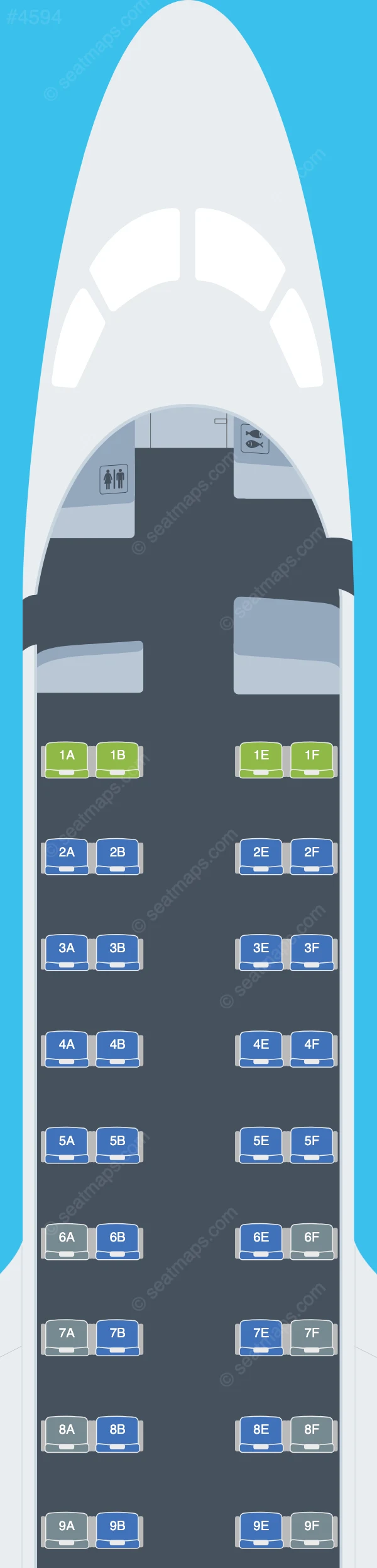 Airnorth Embraer E170 seatmap preview