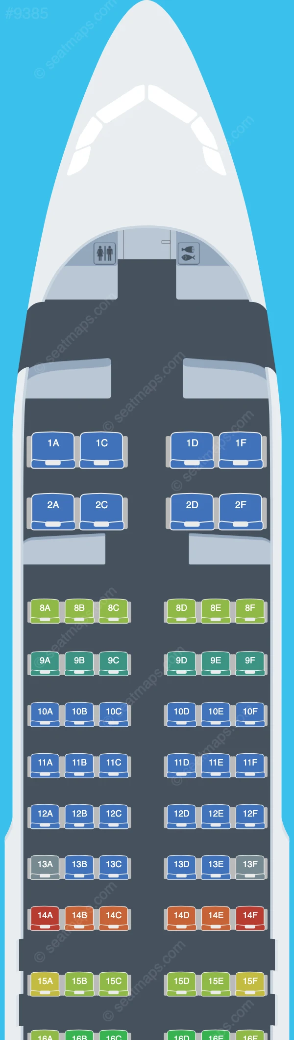 Air Macau Airbus A320neo seatmap preview