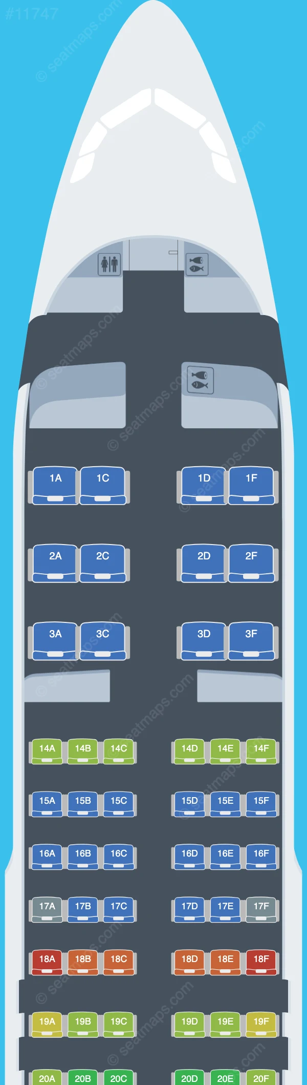 GetJet Airlines Airbus A320-200 V.2 seatmap preview