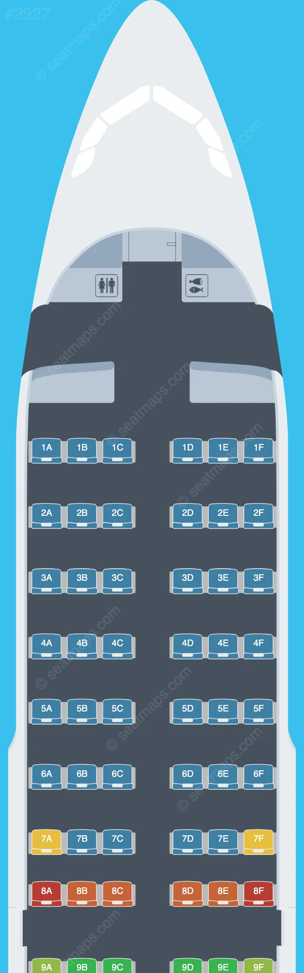 Turkish Airlines Airbus A319-100 seatmap preview
