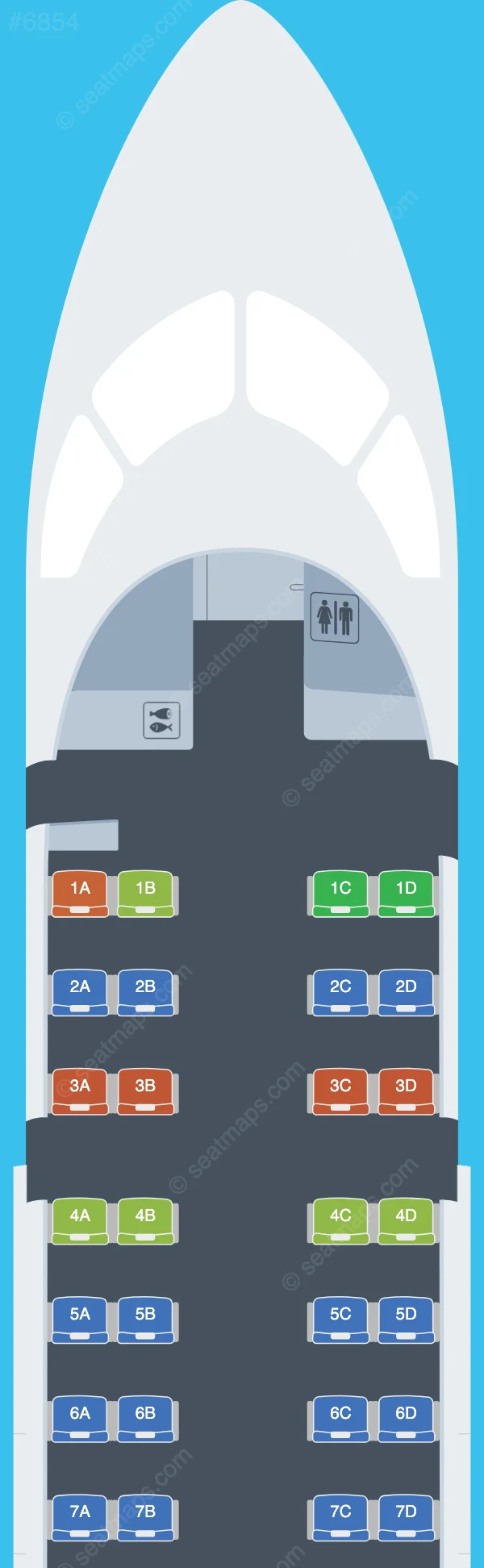 Central Mountain Air De Havilland Q100 seatmap preview