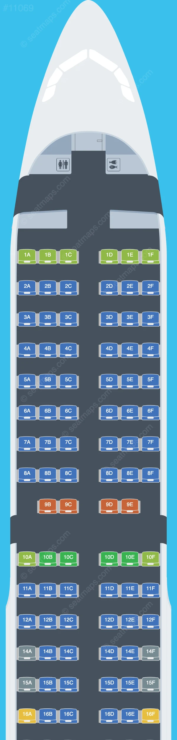 Air Busan Airbus A321-200 V.1 seatmap preview