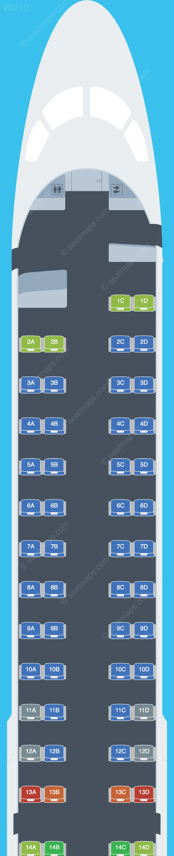 LOT Polish Airlines Embraer E195 V.1 seatmap preview