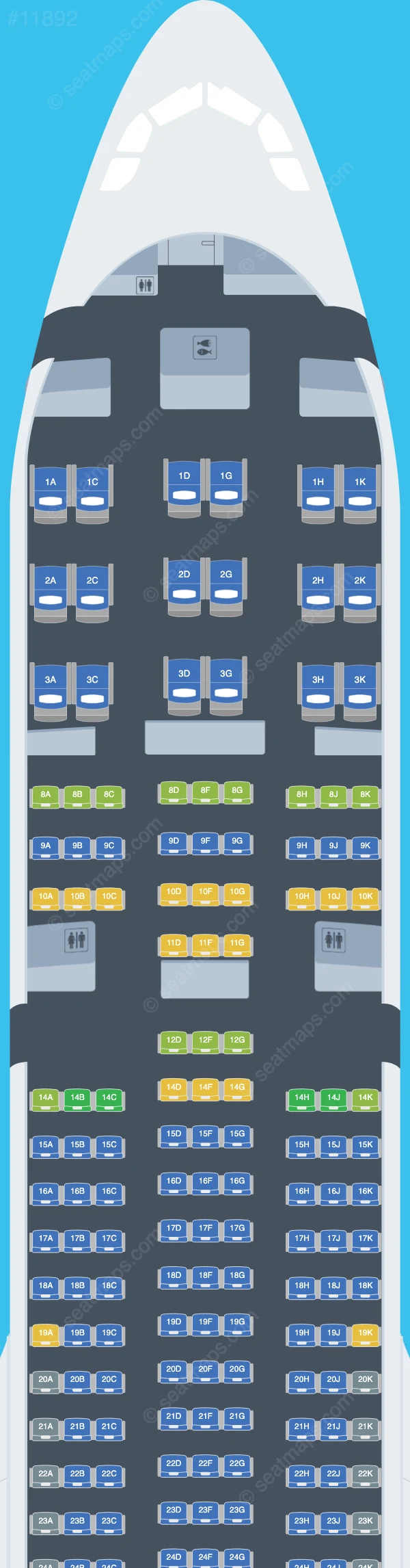 Iberojet Portugal Airbus A330-900neo V.2 seatmap preview