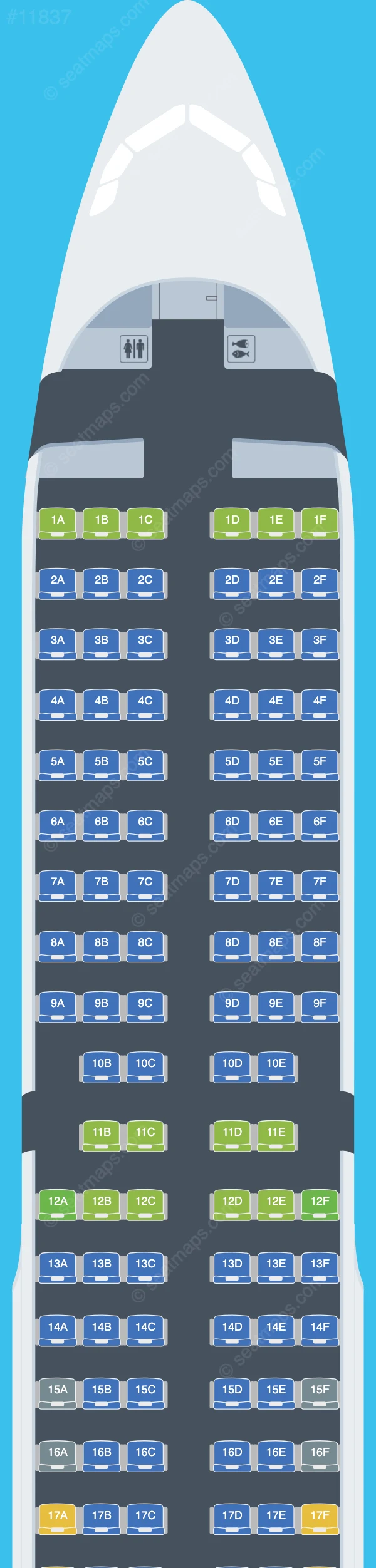 Viva Airbus A321-200 V.2 seatmap preview