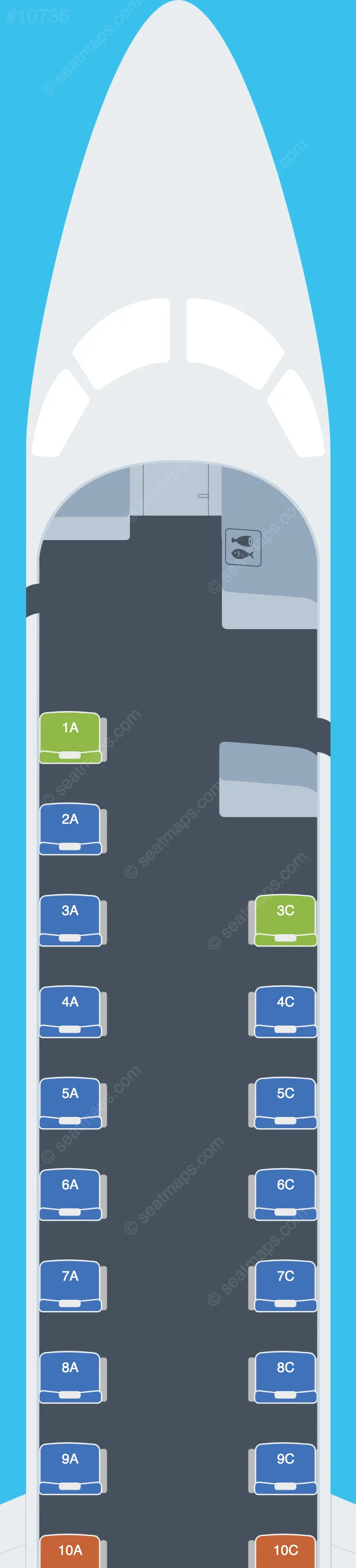 JSX Air Embraer ERJ 145 V.1 seatmap preview