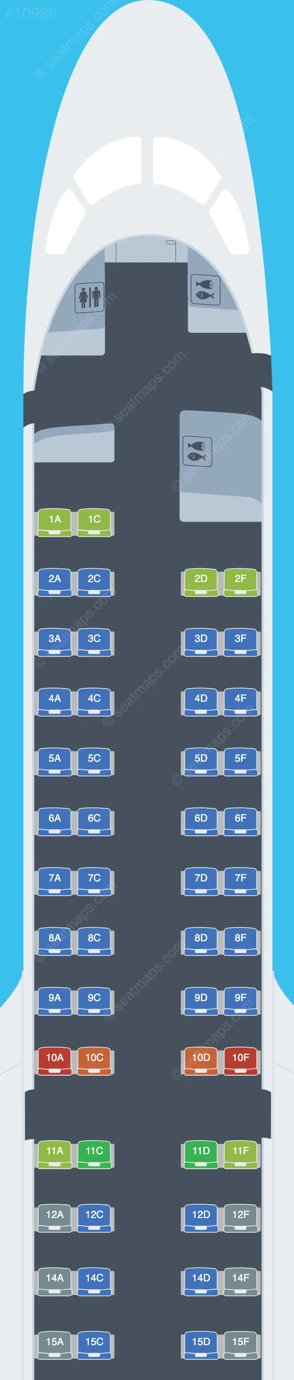 Swiss Embraer E190 E2 seatmap preview