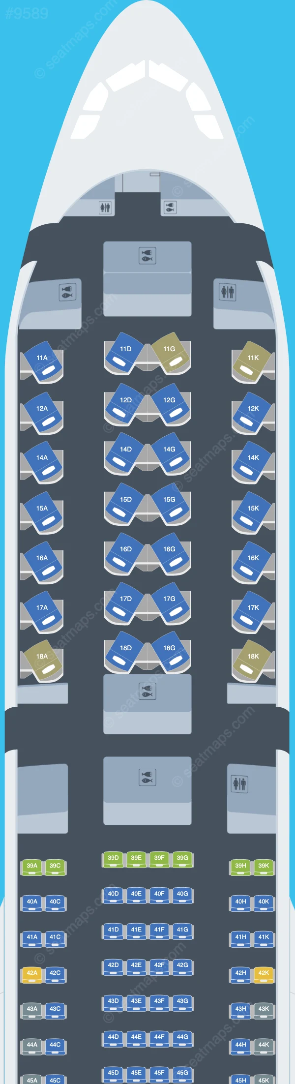 Cathay Pacific Airbus A330-300 V.3 seatmap preview