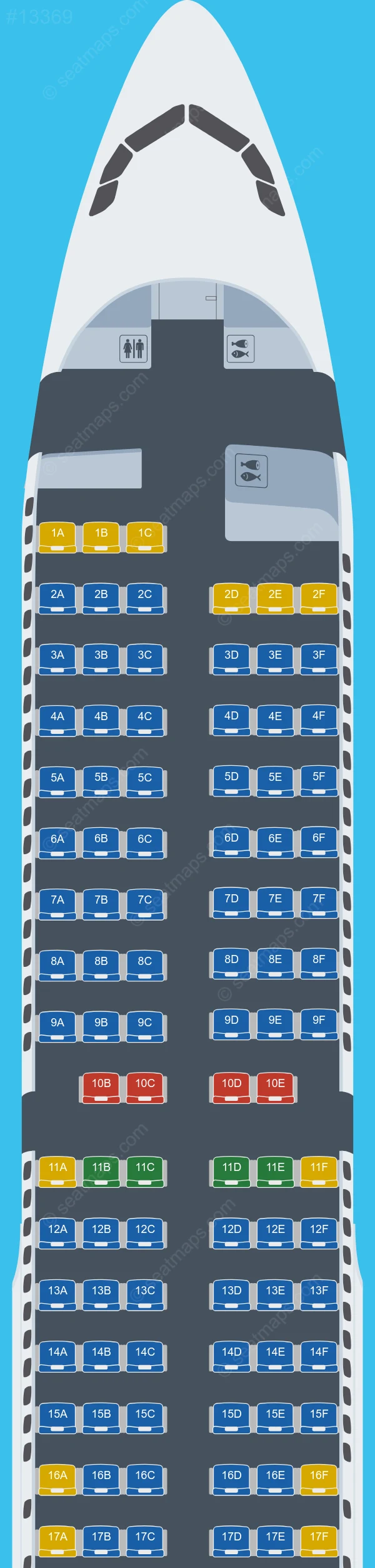Vietravel Airlines Airbus A321-200 V.3 seatmap preview