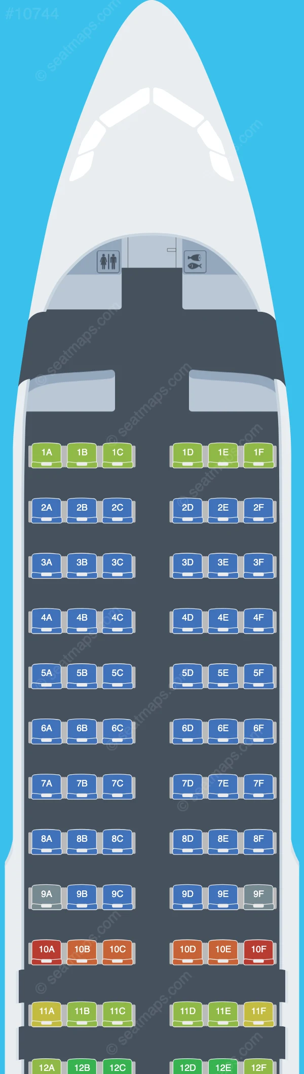 Azores Airlines Airbus A320-200 seatmap preview
