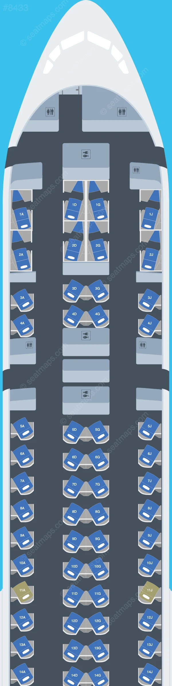 American Airlines Boeing 777-300ER V.1 seatmap preview