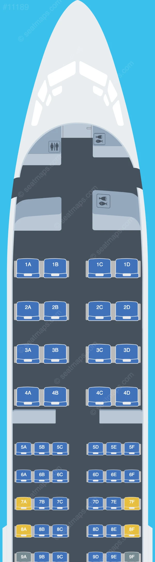 Daallo Airlines Boeing 737-400 seatmap preview