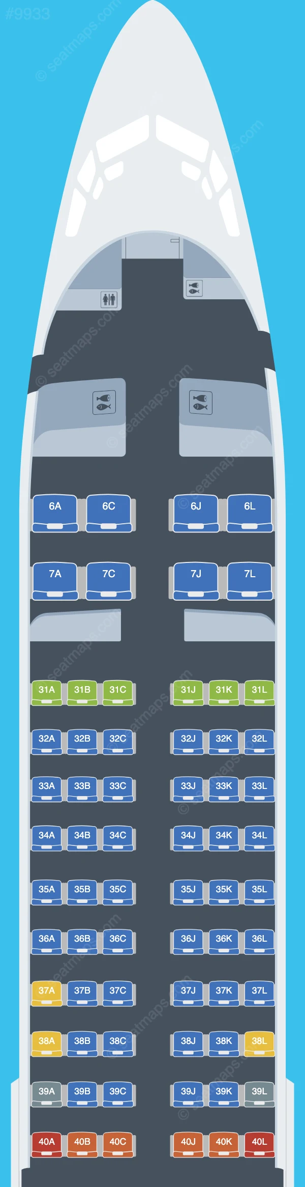 Shanghai Airlines Boeing 737-800 V.1 seatmap preview