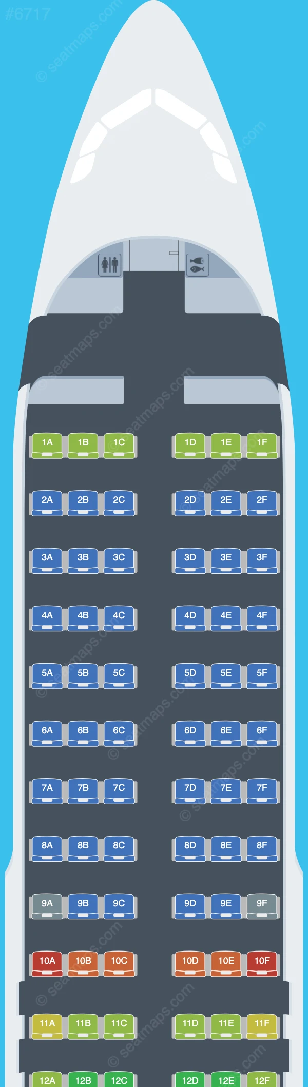 Air Arabia Maroc Airbus A320-200 seatmap preview