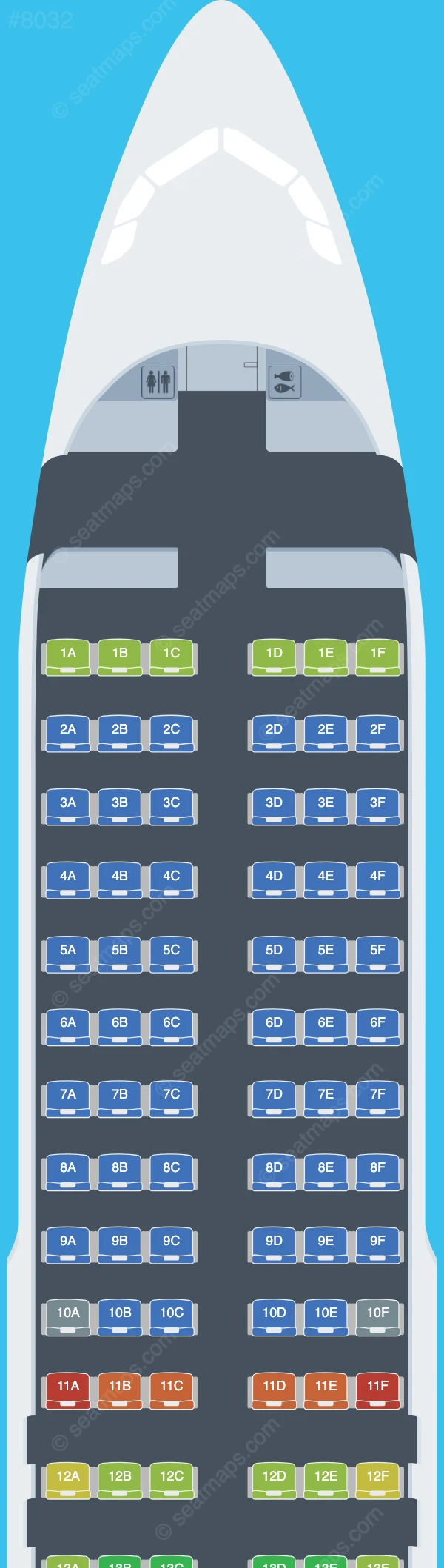 Air Serbia Airbus A320-200 V.1 seatmap preview