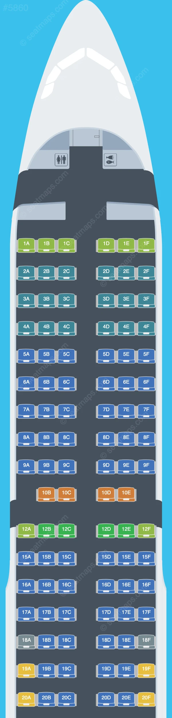 Vueling Airbus A321-200 seatmap preview