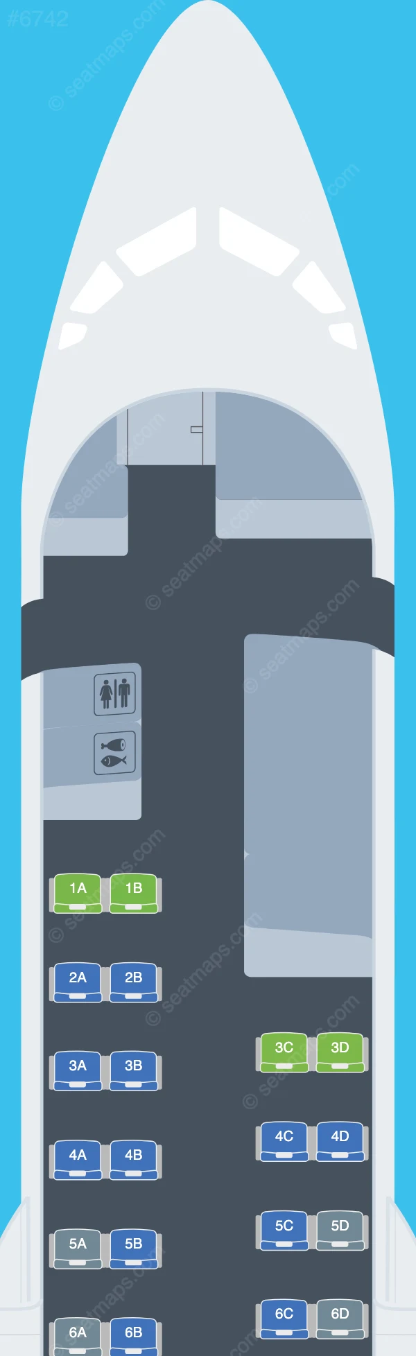 Air Panama Fokker 50 seatmap preview