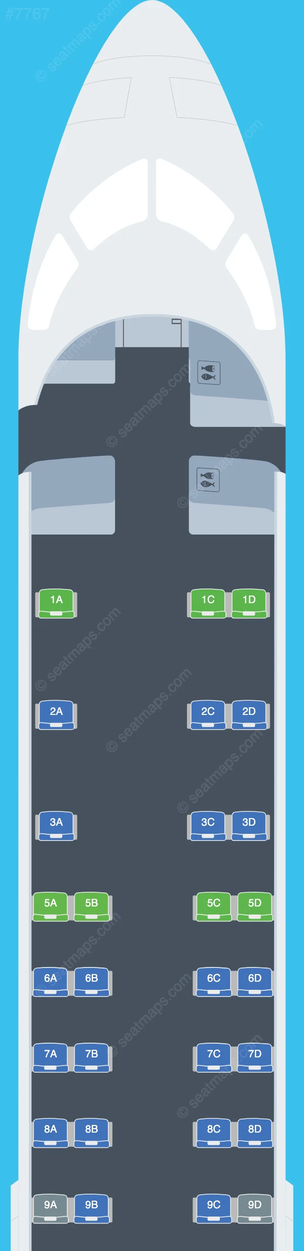 PSA Airlines Bombardier CRJ700 seatmap preview