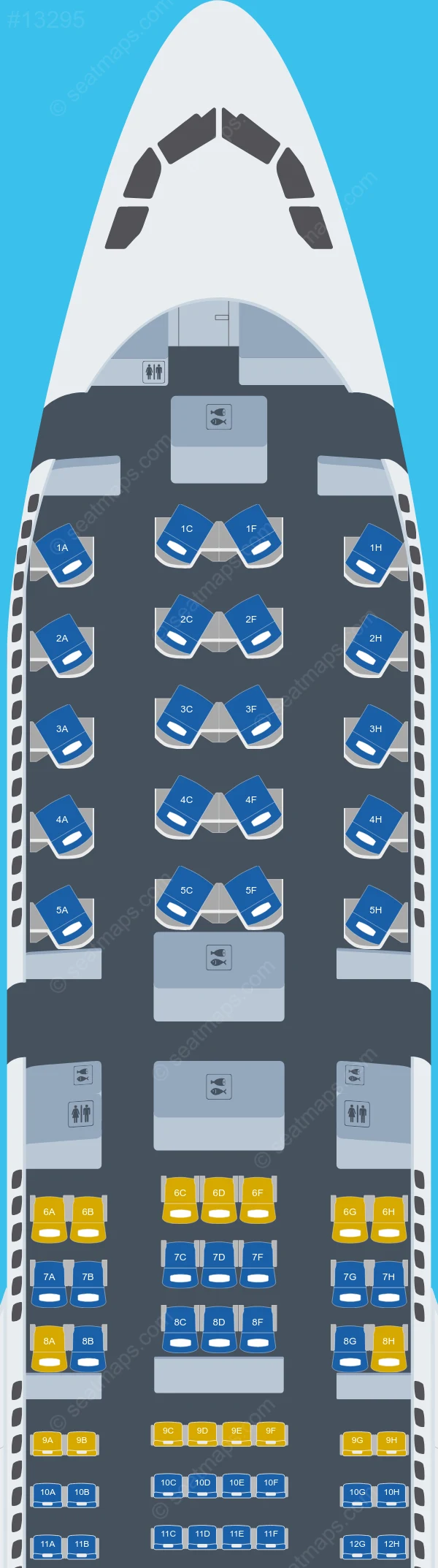 Azul Brazilian Airlines Airbus A330-200 V.4 seatmap preview