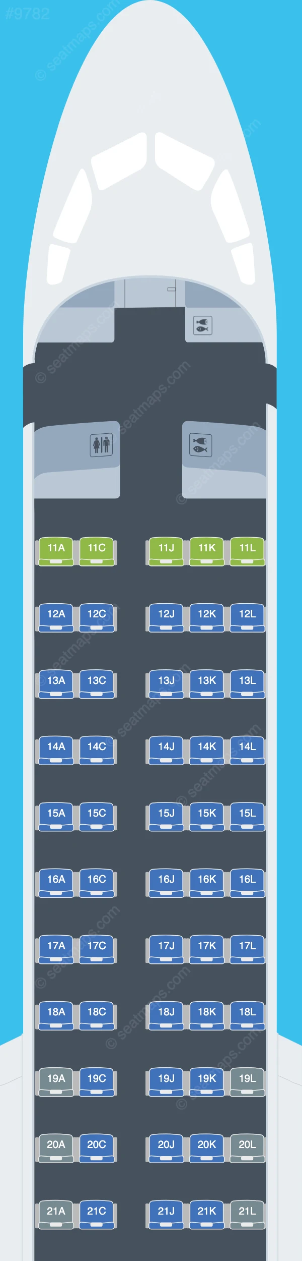 Air China COMAC C909 seatmap preview