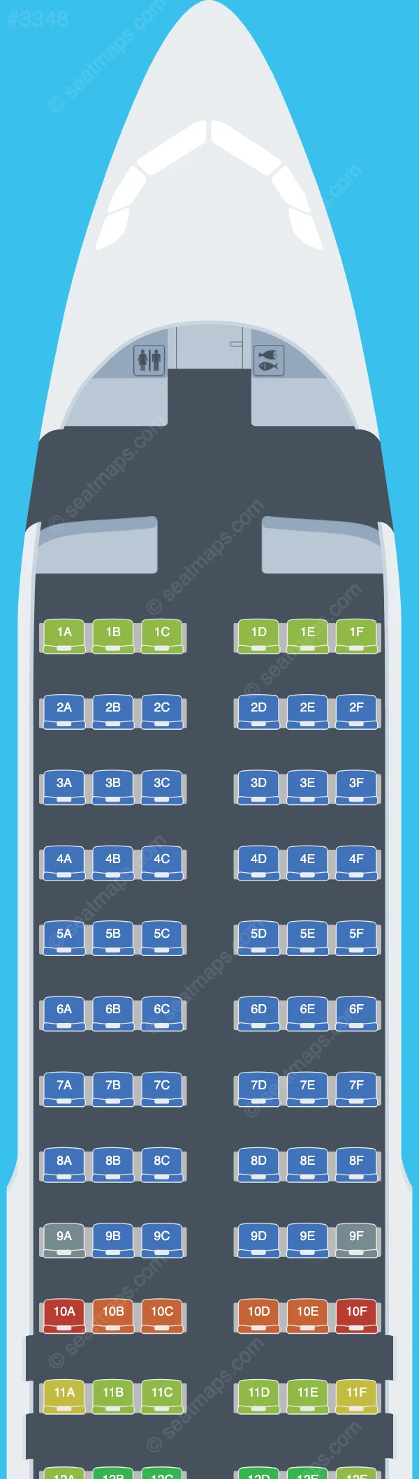 SAS Airbus A320-200 seatmap preview
