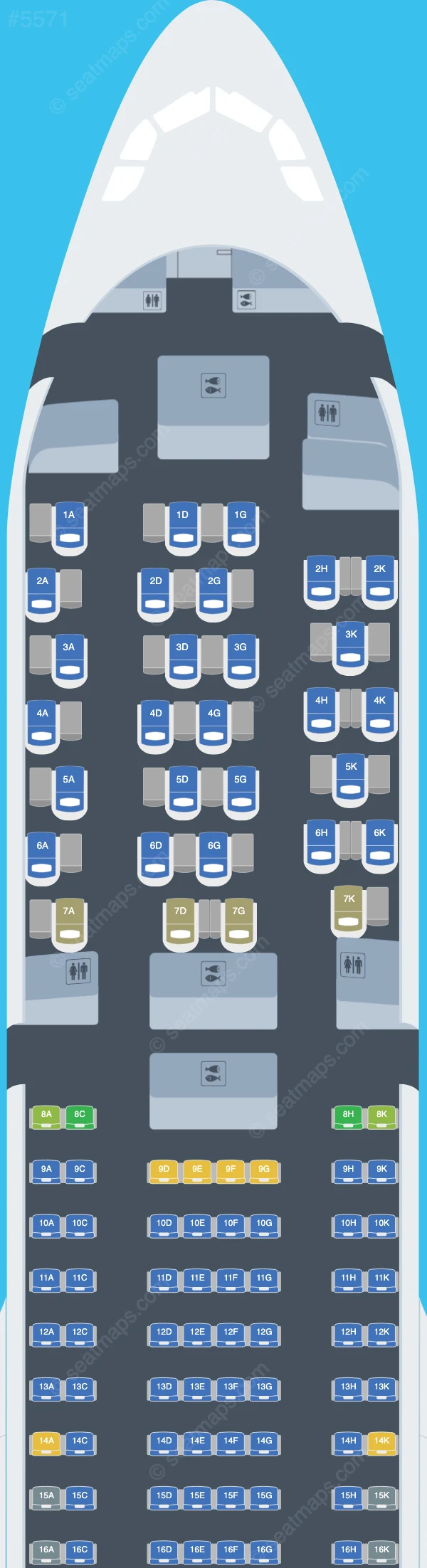 Aer Lingus Limited Airbus A330-300 V.1 seatmap preview