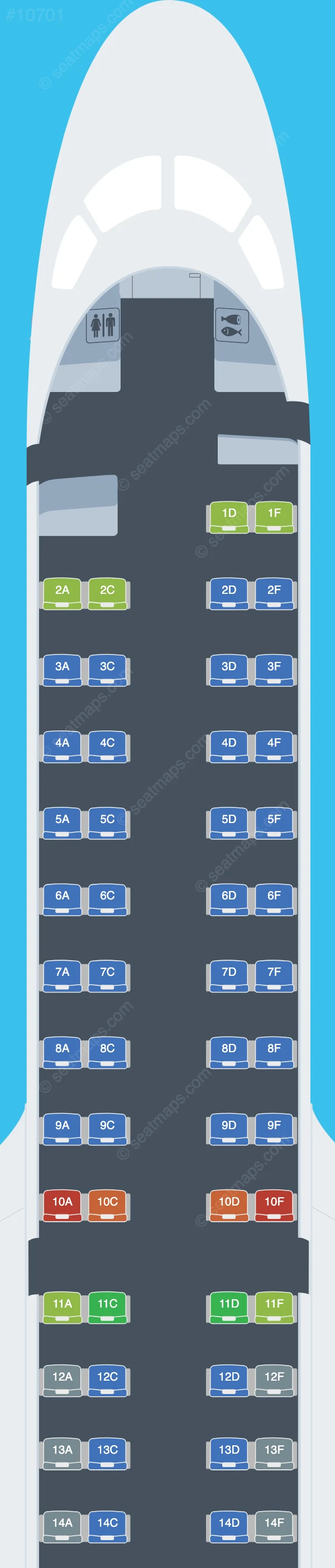 Widerøe Embraer E190 E2 seatmap preview