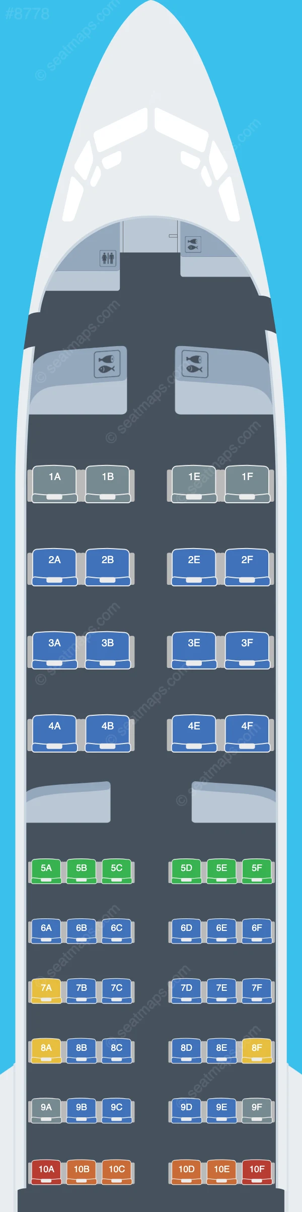 Turkish Airlines Boeing 737 MAX 8 seatmap preview