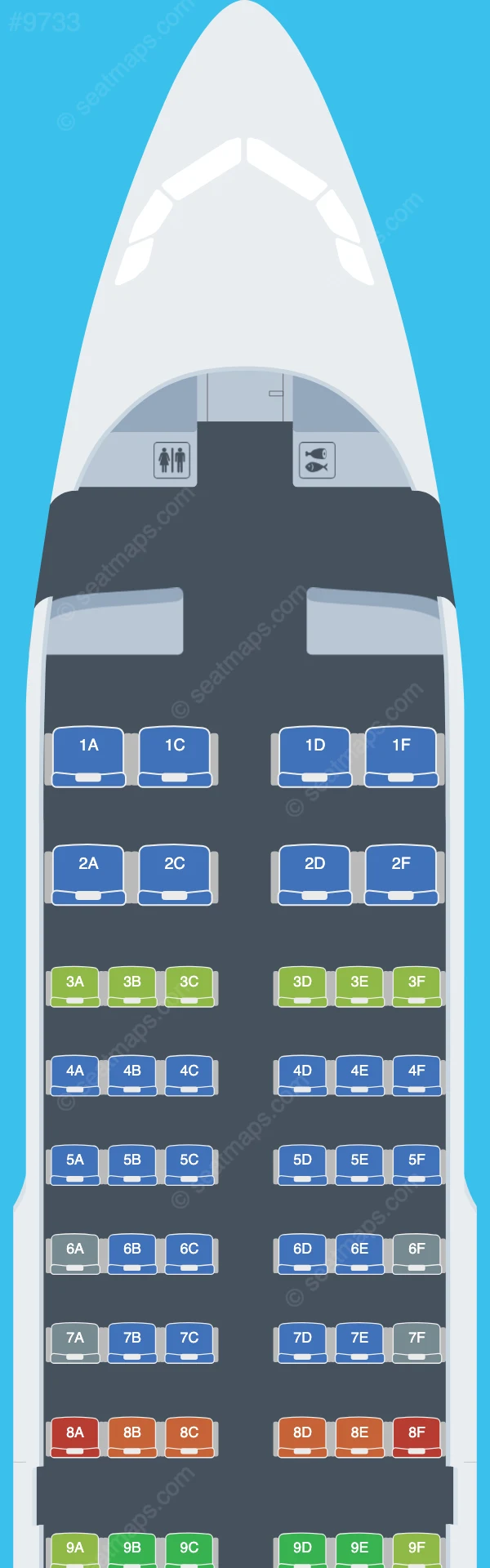 Aeroflot Airbus A319-100 seatmap preview