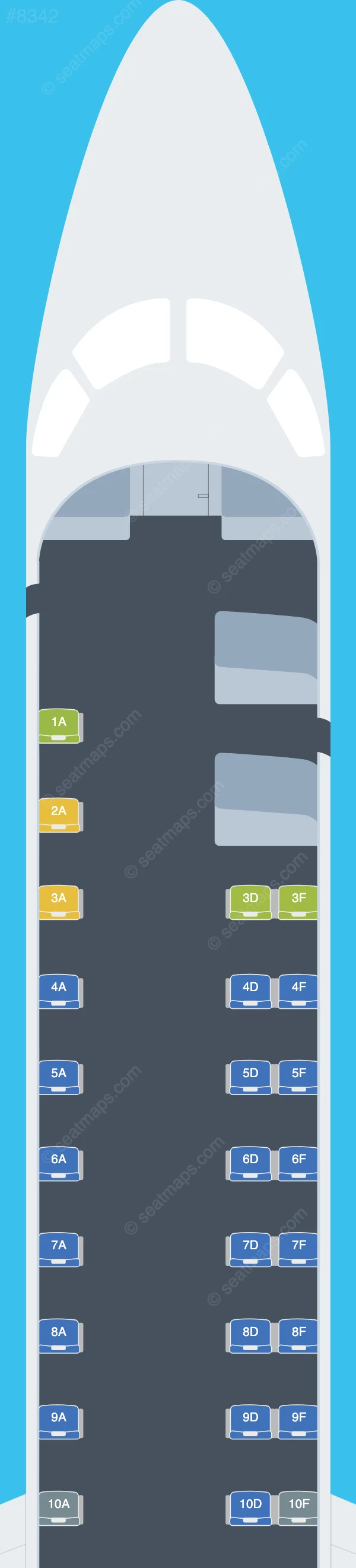 TAG Embraer ERJ 145 seatmap preview