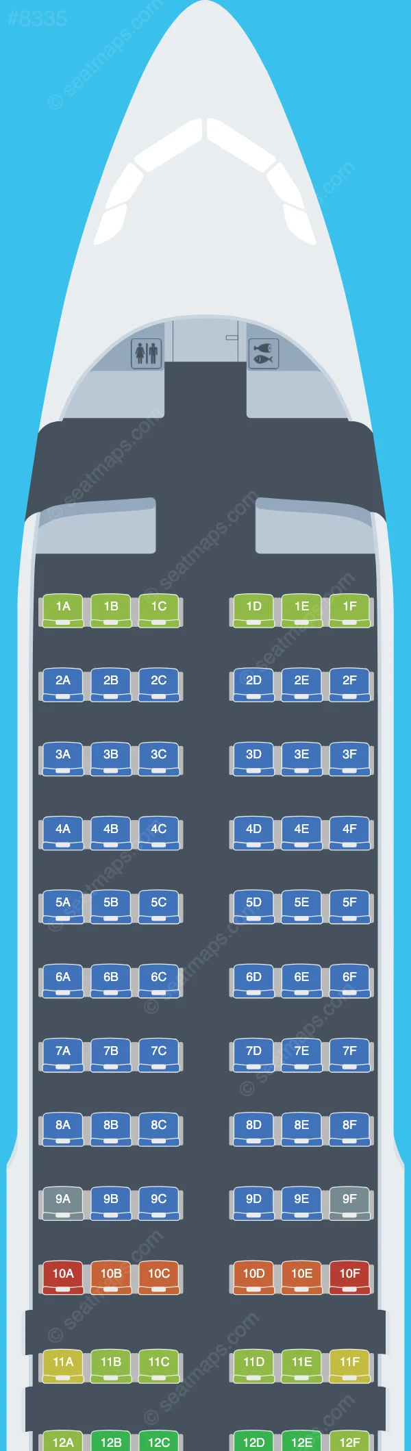 Star East Airlines Airbus A320-200 seatmap preview