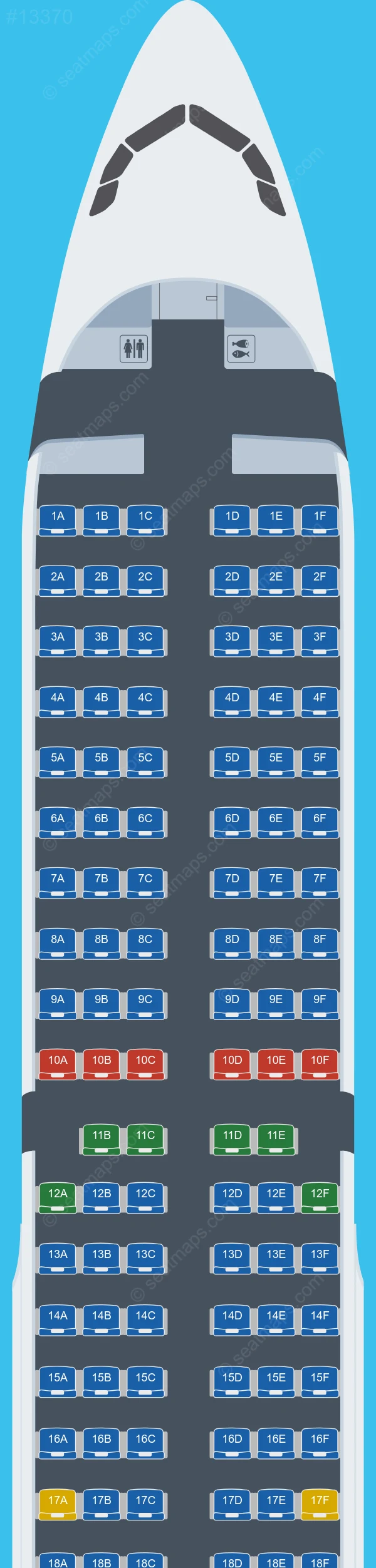 Vietravel Airlines Airbus A321-200 V.4 seatmap preview
