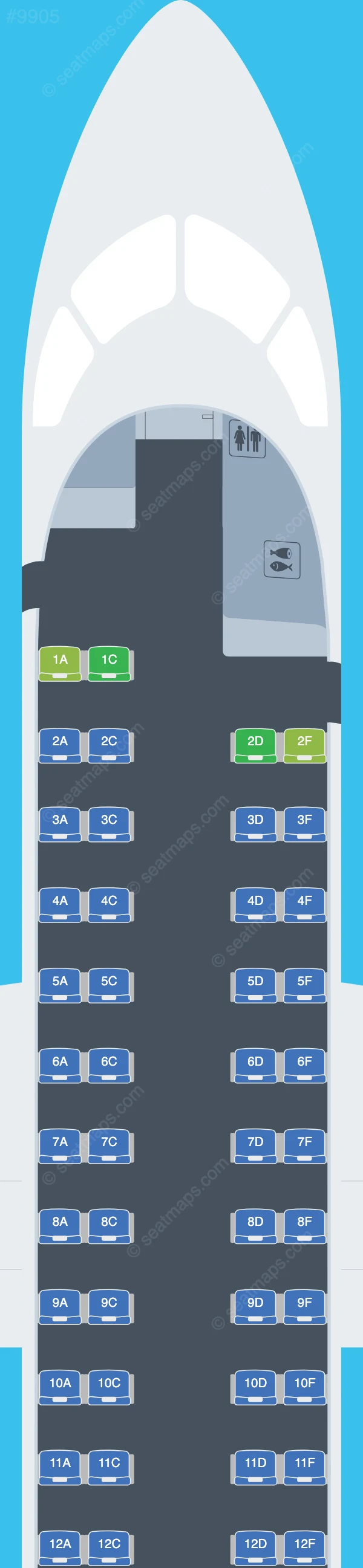 Icelandair De Havilland Q400 seatmap preview