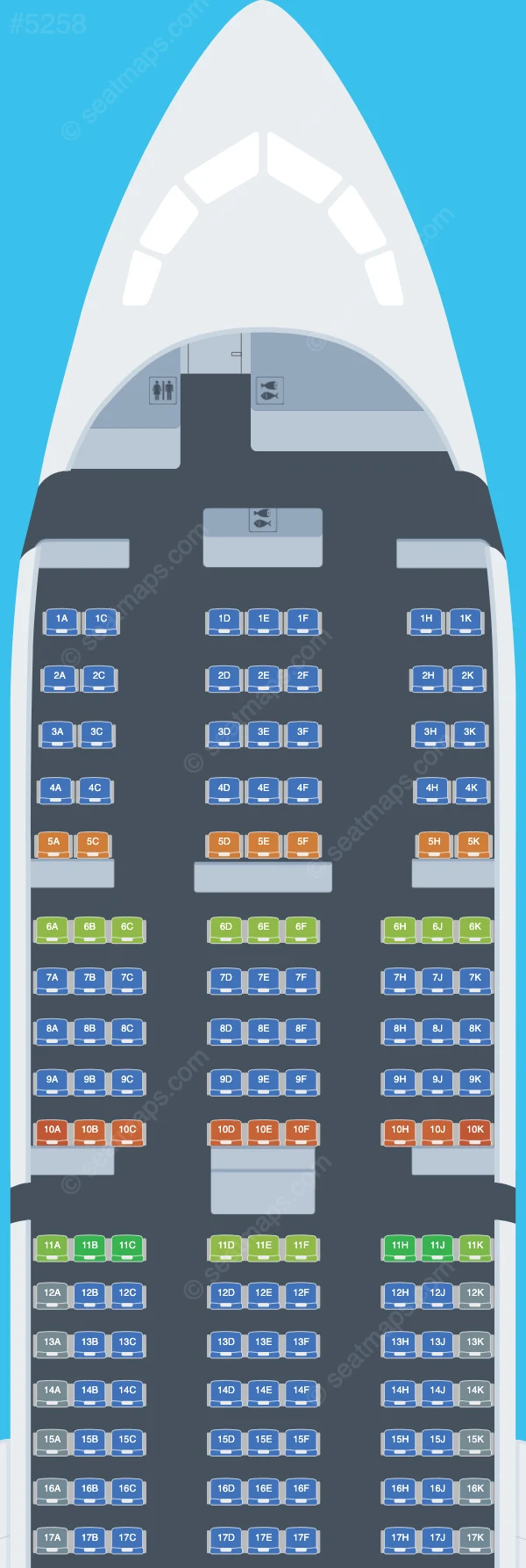 Scoot Tigerair Pte Boeing 787-9 seatmap preview