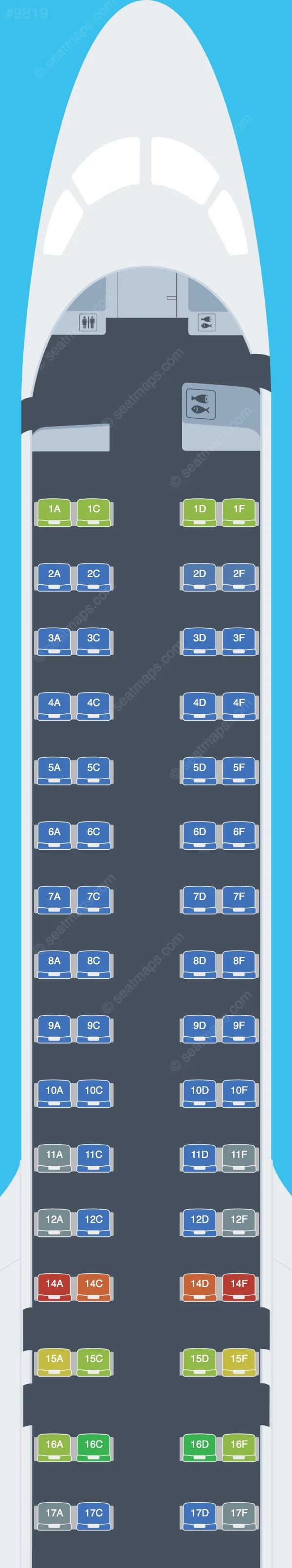 Binter Canarias Embraer E195 E2 seatmap preview