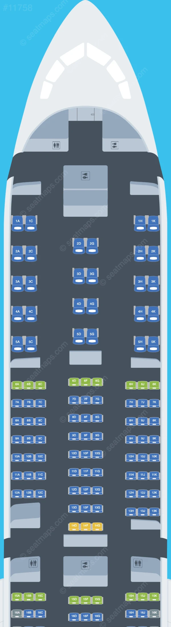 ANA - All Nippon Airways Boeing 787-10 V.2 seatmap preview