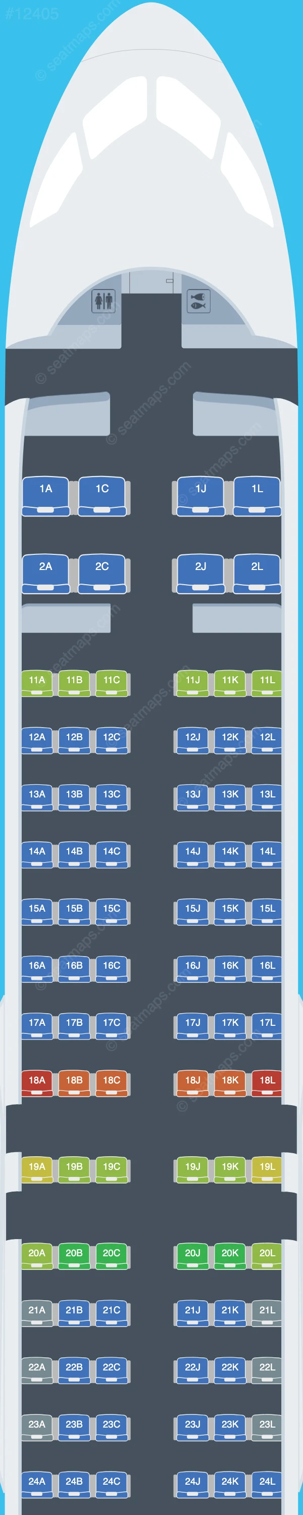 Air China COMAC С919 seatmap preview