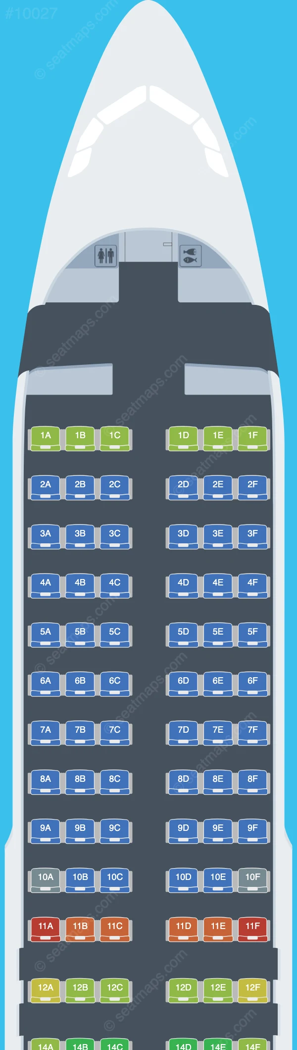 Air Corsica Airbus A320neo seatmap preview