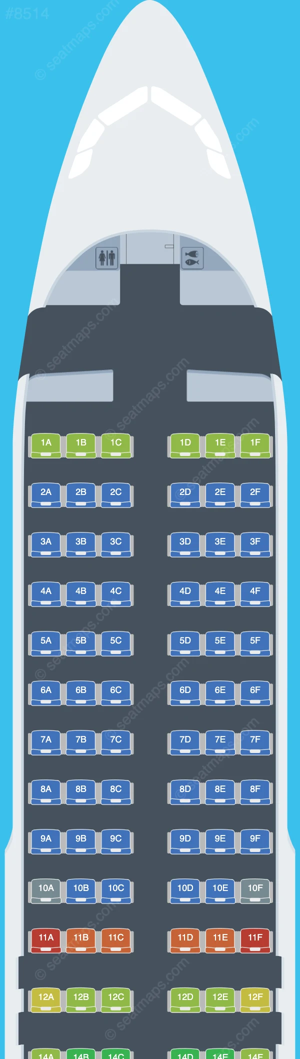 Air Travel Airbus A320-200 V.2 seatmap preview