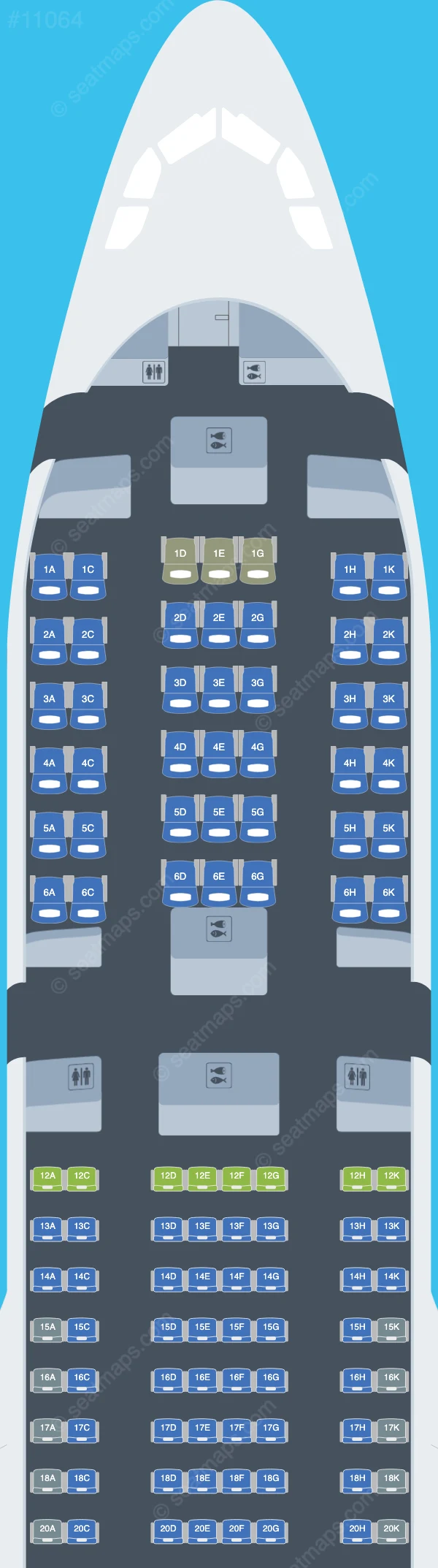 Air Greenland Airbus A330-800neo seatmap preview