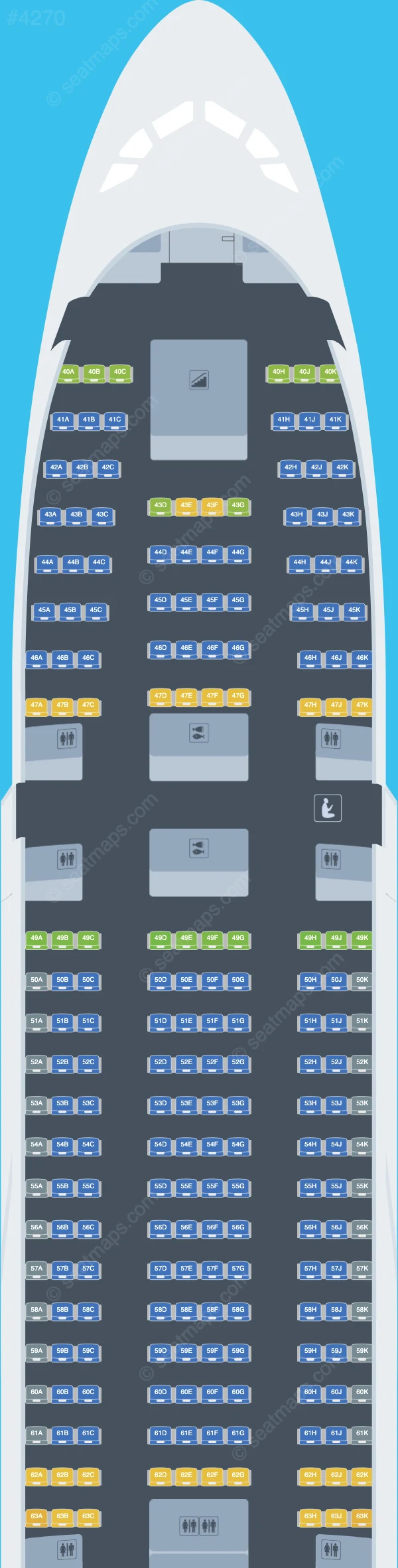 Etihad Airways Airbus A380-800 seatmap preview