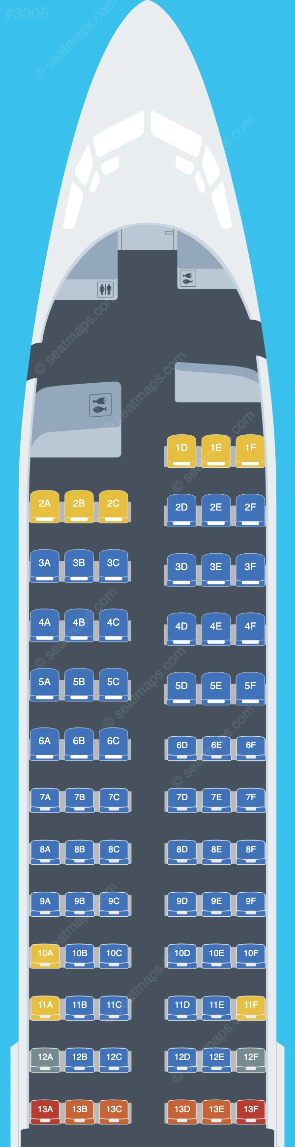 Southwest Airlines Boeing 737-800 seatmap preview