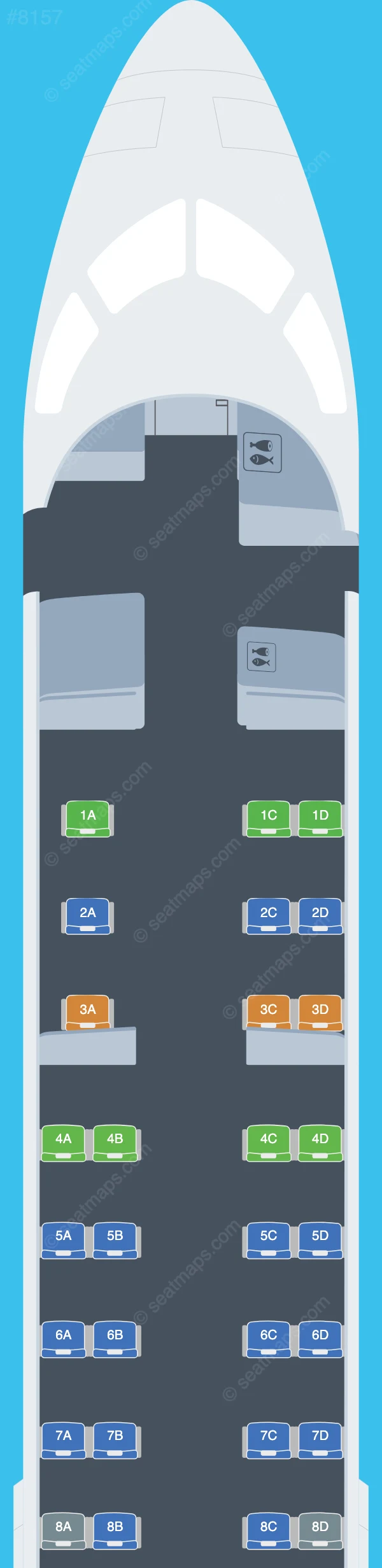 Endeavor Air Bombardier CRJ700 seatmap preview