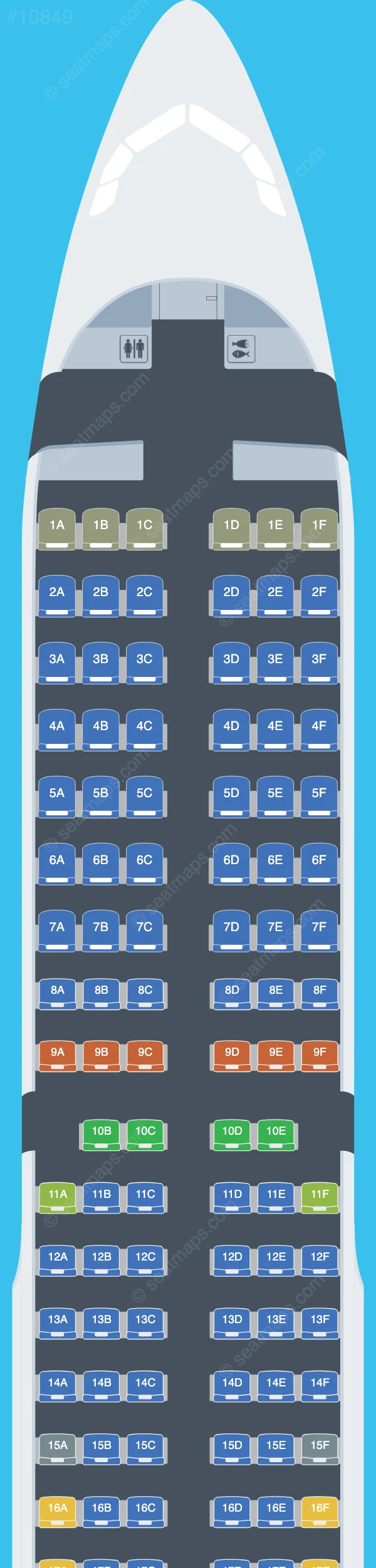 LATAM Airlines Airbus A321-200 seatmap preview
