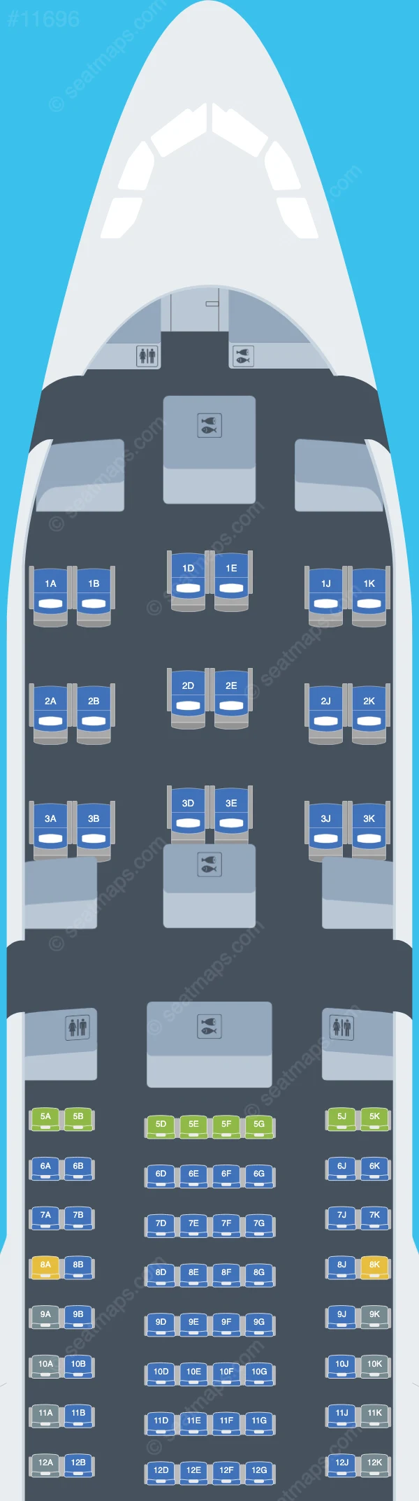 Hi Fly Malta Airbus A330-200 V.1 seatmap preview