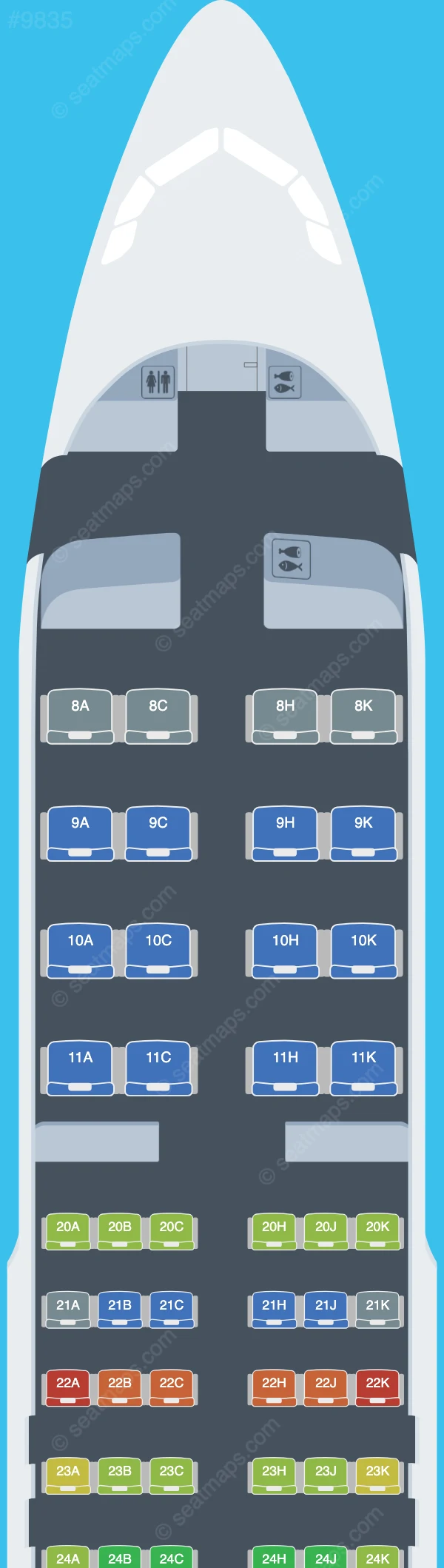 Egyptair Airbus A320neo seatmap preview